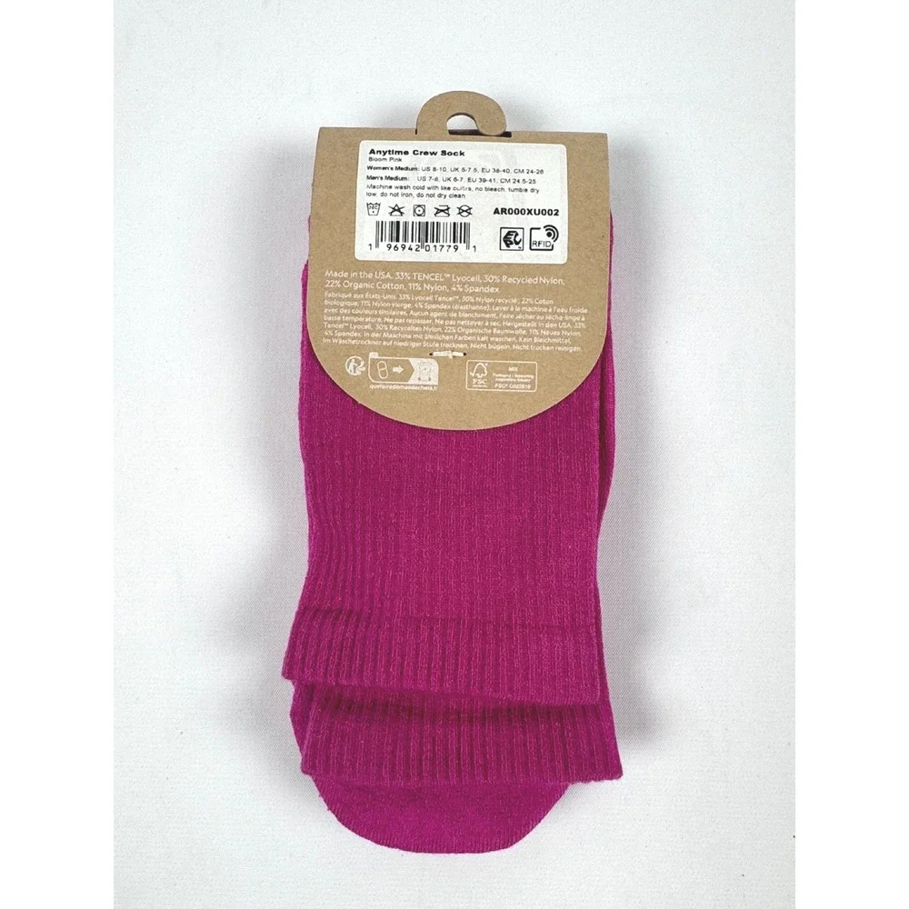 Allbirds Anytime Crew Sock Bloom Pink Size Medium